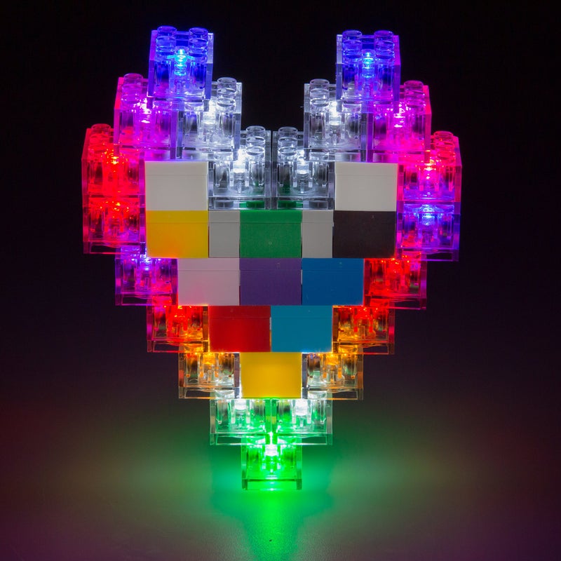 SCS Direct Light Up Building Bricks - Set of 40 Blocks w On/Off Switch + Brightness Dim Ability - 8 Compatible Tight Fit w All Major Brands - STEM Holiday Xmas Stocking Stuffer Gift for Kids - Image 3